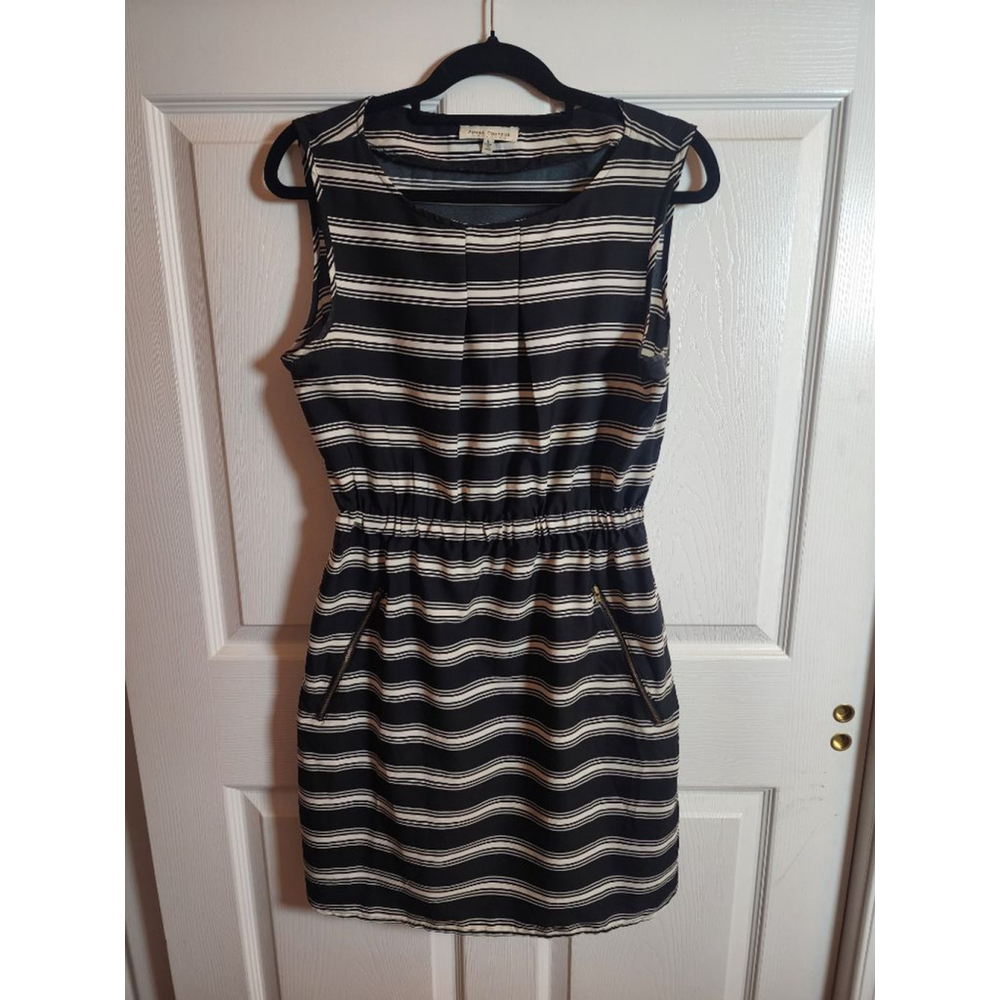 Striped Black and White Sleeveless Dress